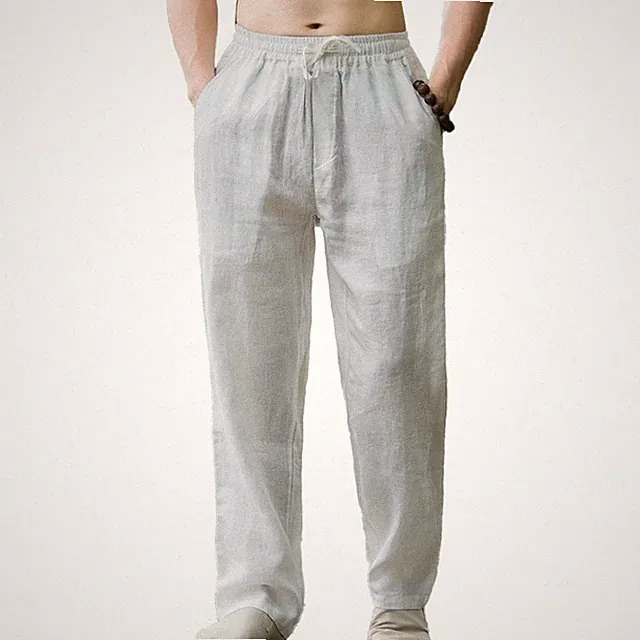 Herren Einfarbig Strandhose Jogginghose Loose Fit Jogger Streetwear Schwarz