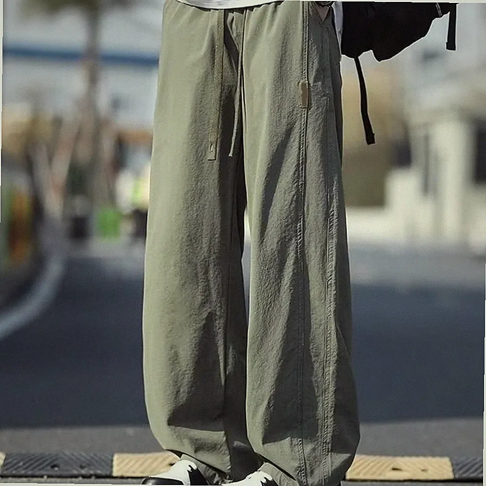 Herren Eis Seide schnelltrocknend Jogginghose weites Bein gerades Bein Freizeith