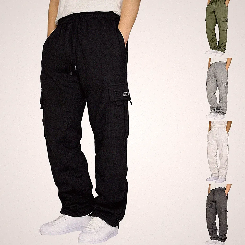 Herren Elastische Taille Cargo Jogginghose Lockere Passform Sport Stil Streetwea