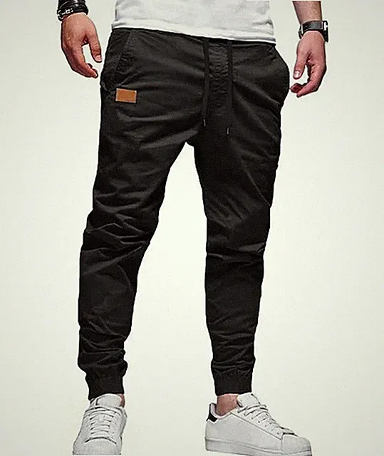 Herren Elastische Taille Gürtel Baumwolle Jogging Sweat Hosen Plus Size Mode...
