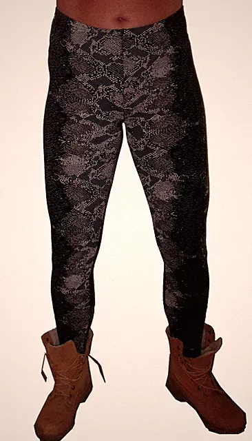 HERREN ENGE ANHÄNGLICHE CAMO DENIM LOOK TIER SCHLANGENDRUCK MEGGINGS HOSE XS - 3XL