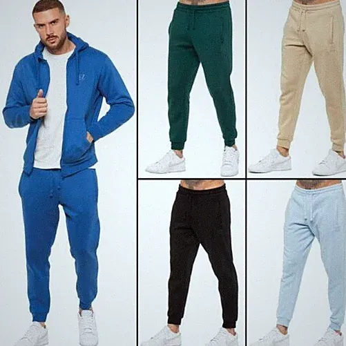 Herren Enzo Jogginghose Freizeit Regular Fit Jogginganzug Jogginghose Vlies Hose