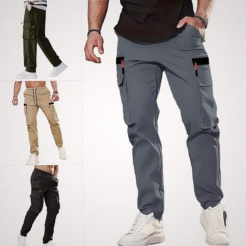 Herren Everyday Wear Cargo Jogginghose für Outdoor Wandern gerades Bein Hose