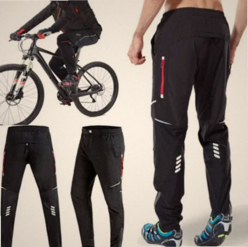 Herren Fahrradhose Radhose Funktionshose Laufhose Lang winddicht atmungsaktiv