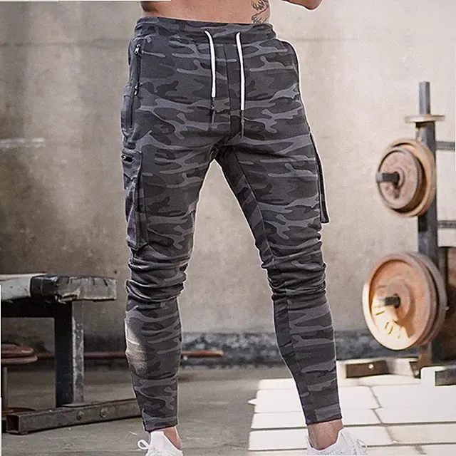 Herren Fitness Jogginghose Sport Hose Laufen Fitness Tarnfarbe Hose Training