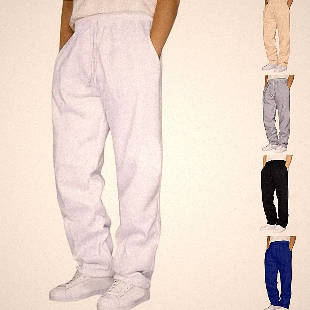 Herren Fitness Sport Jogginghose für freizeit Loose Fit Kordelzug Gerade Hose