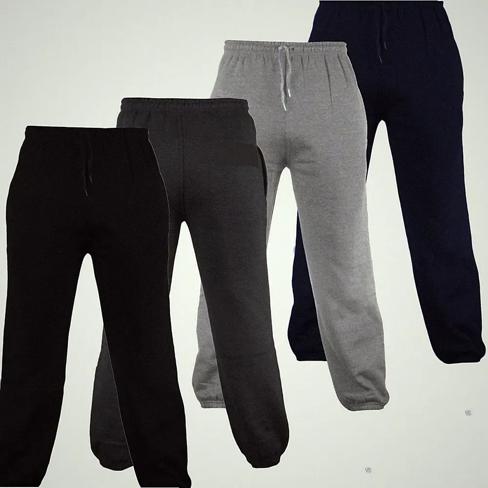 Herren Fleece Bündchen Saum Hose Freizeit Jogginghose Trainingshose Hose