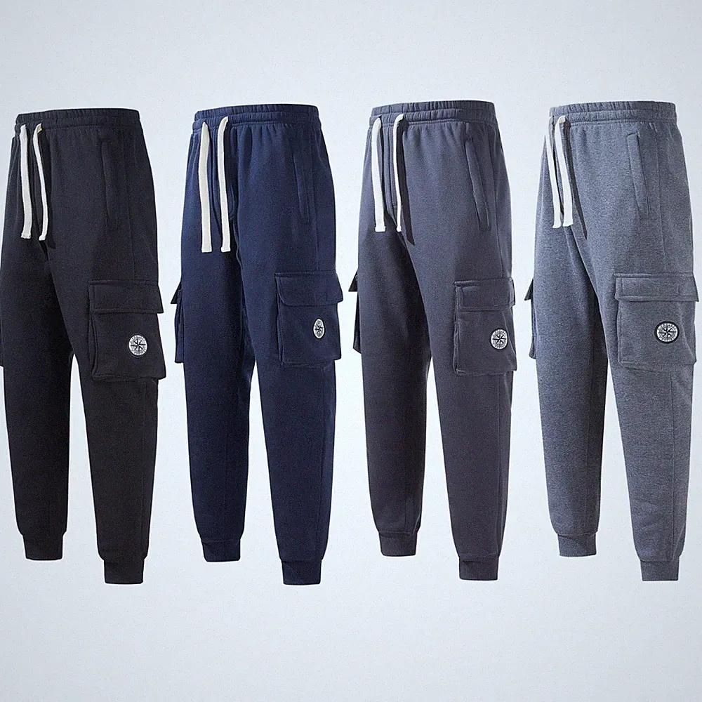 Herren Fleece Cargo Jogger Combat Five Pocket Jogginghose Trainingsanzug Jogginghose