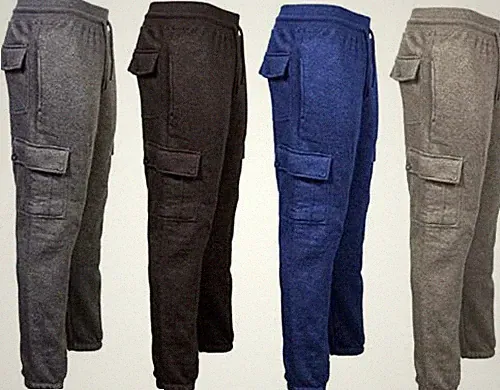 Herren Fleece Cargo Kampfhose Jogginghose Sweatpants Gym Yoga Trainingshose Hose