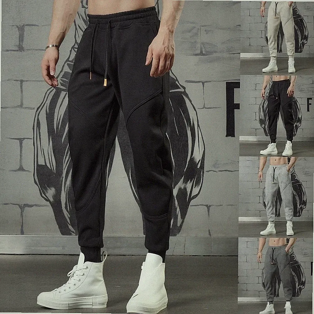 Herren Fleece Jogginghose 85% Polyester 15% Elasthan warm bequem Knöchelhose