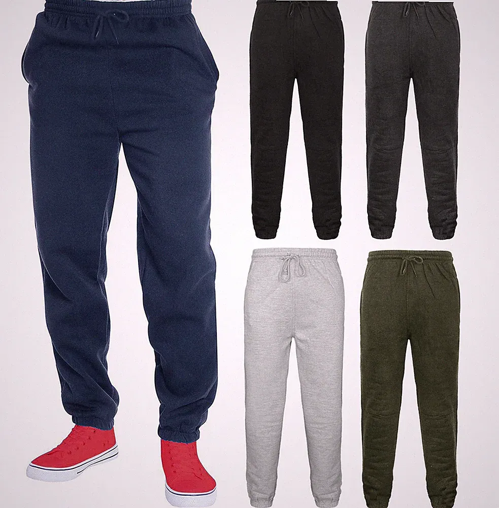 Herren Fleece Jogginghose Gummibaum Joggers Track Gym Pants Hose