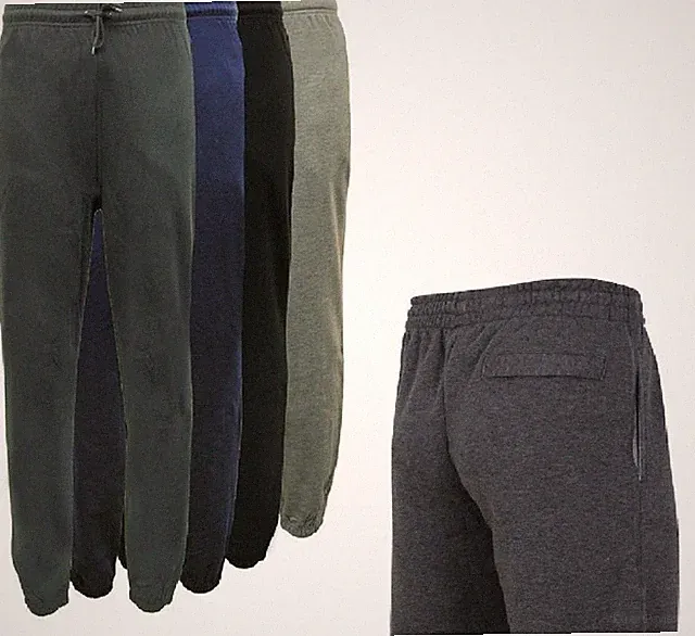 HERREN FLEECE JOGGINGHOSE JOGGING TRAININGSHOSE ELASTISCHER BÜNDCHEN HOSE