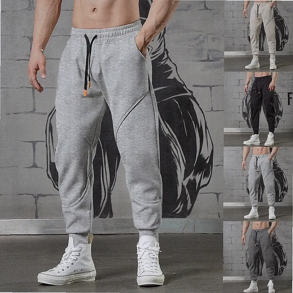 Herren Fleece Jogginghose mit Gummibund Knöchellang Straight Fit Daily Pants