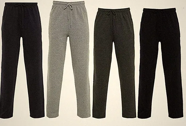 Herren Fleece Jogginghose offener Saum Hose uni Reißverschlusstasche Trainingshose Hose S-5XL