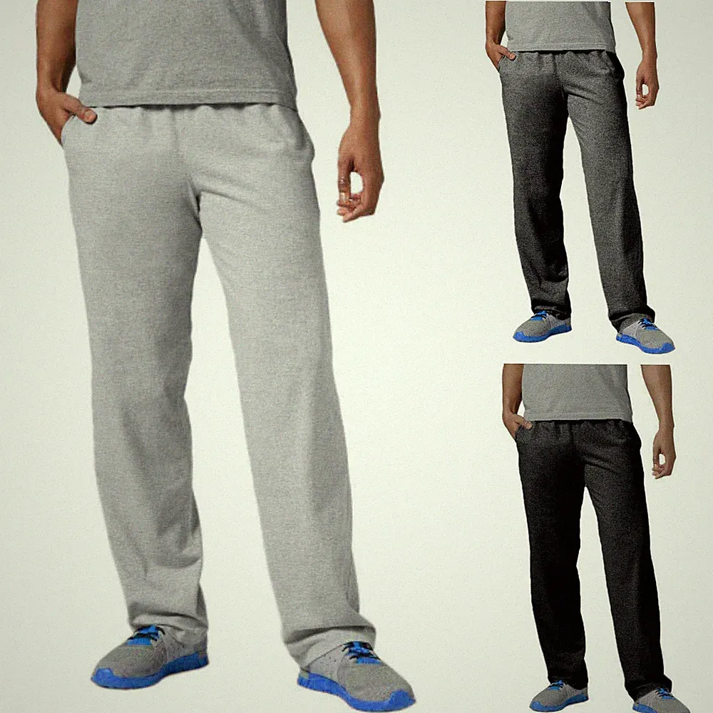 Herren Fleece Open Hem Bottoms Trainingshose Freizeit Jogginghose Jogging Hose M-5XL