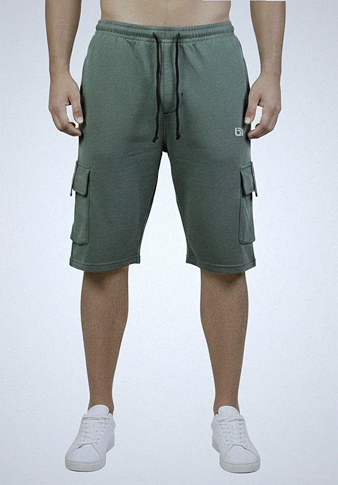 jogginghose herren kurz baumwolle oliven grün