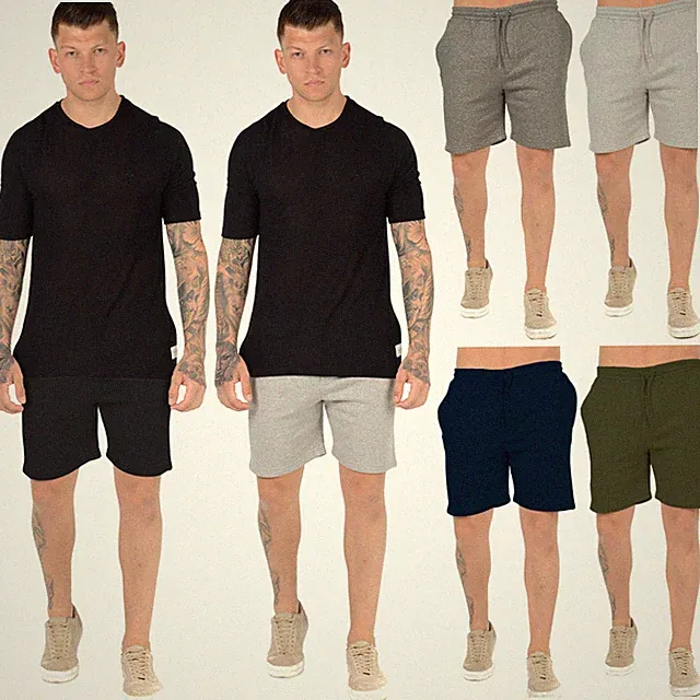 HERREN FLEECE SHORTS JERSEY SWEAT SOMMER SPORT JOGGINGHOSE FREIZEIT UNI LOUNGE HOSE