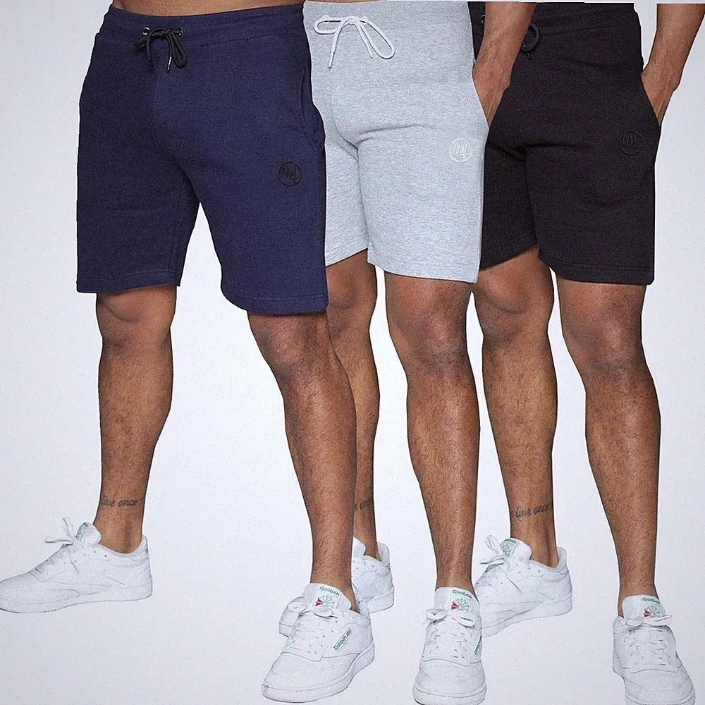 Herren Fleece Shorts Uni Gym Gummibund Jogging Uni Jogginghose S -XL