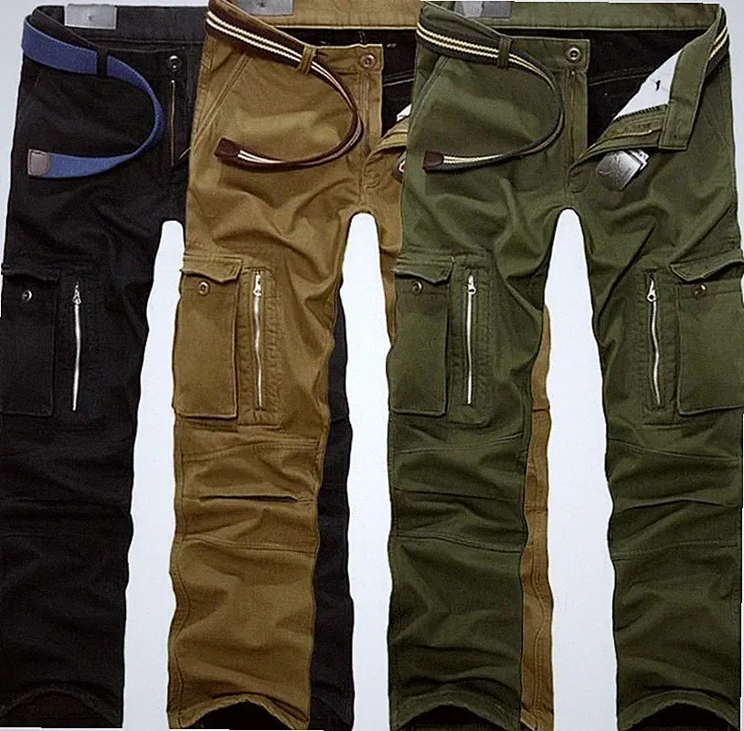 Herren Fleecefutter Arbeitshosen Warm Thermohose Freizeit Cargo Winter Hose DE