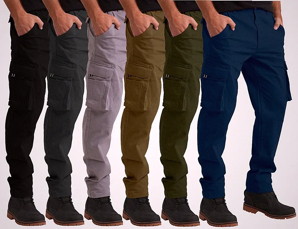 Herren Flex Cargo Combat Arbeitshose Schwerlast strecken lässig Arbeiten Hose
