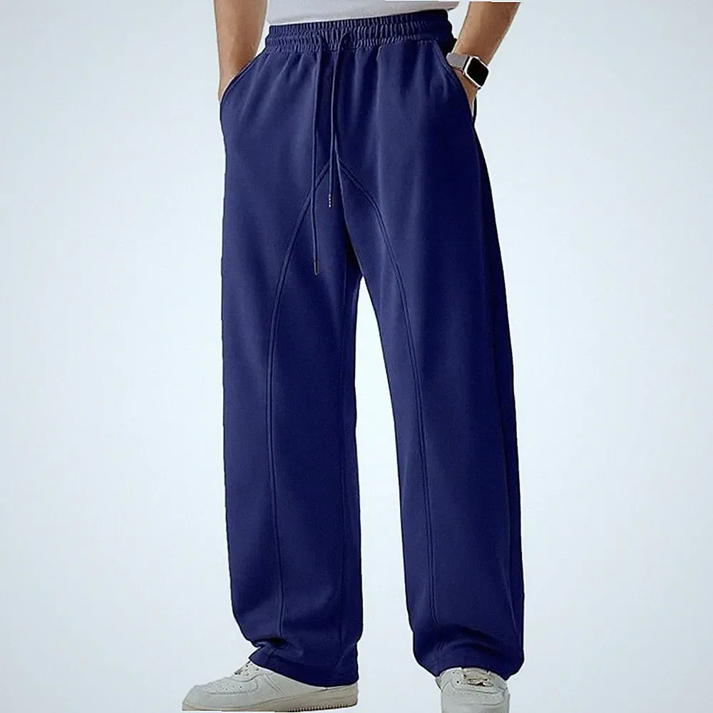 Herren Freizeit Jogginghose gerader Schnitt volle Länge Hose für den Alltag