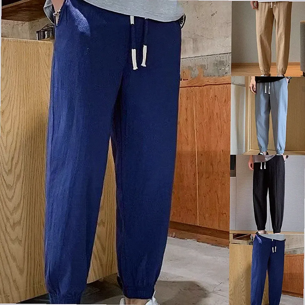 Herren Freizeit Jogginghose Loose Fit Knöchellang Sweatpants Polyestermischung