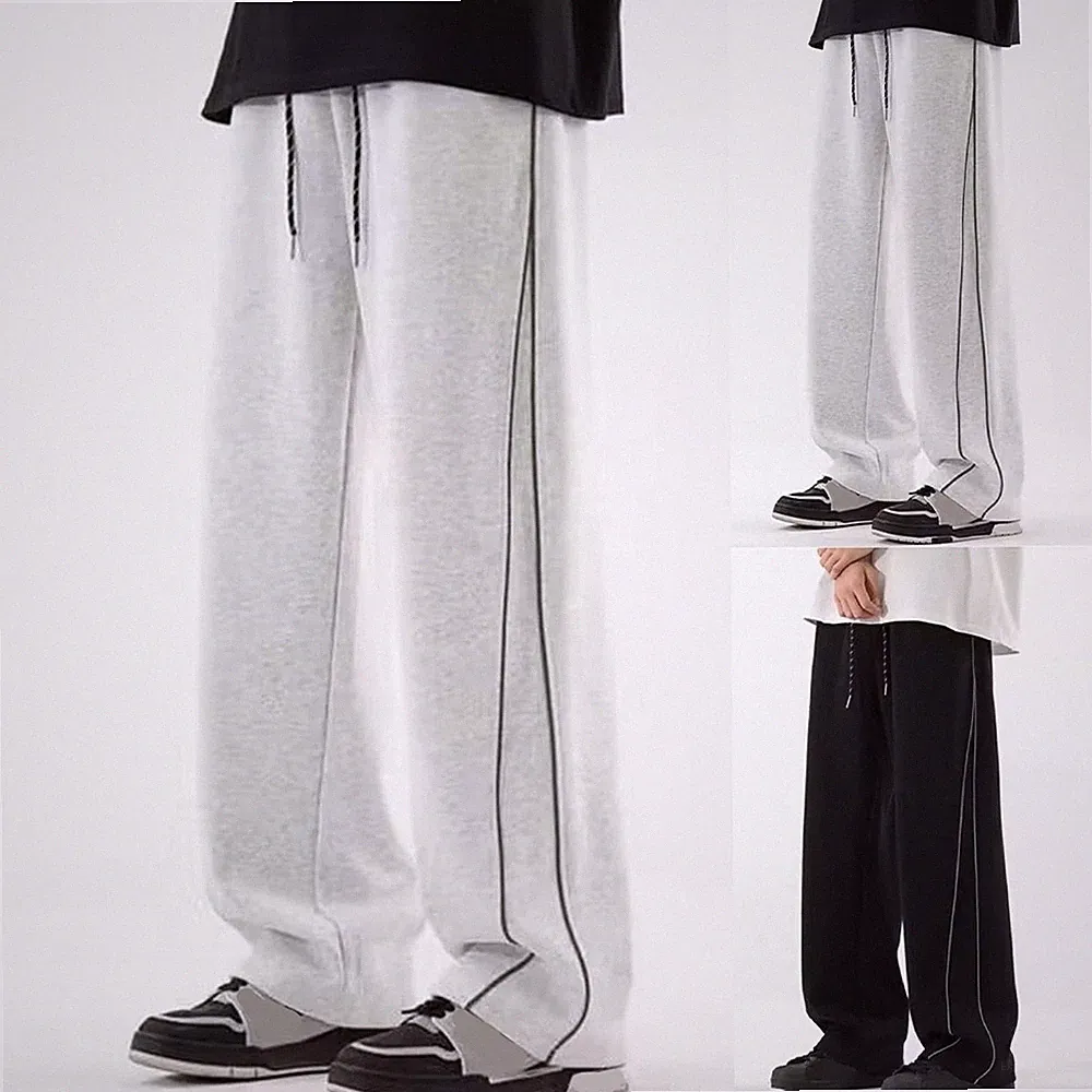 Herren Freizeit Lockere Passform Jogginghose Weites Bein Baggy Sporthose Übergr
