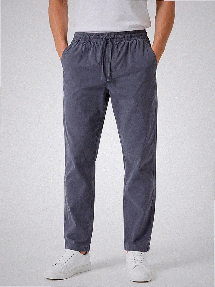 Herren Freizeithose Jogginghose Baumwolle Dunkelblau mit Gummibund & Kordelzug