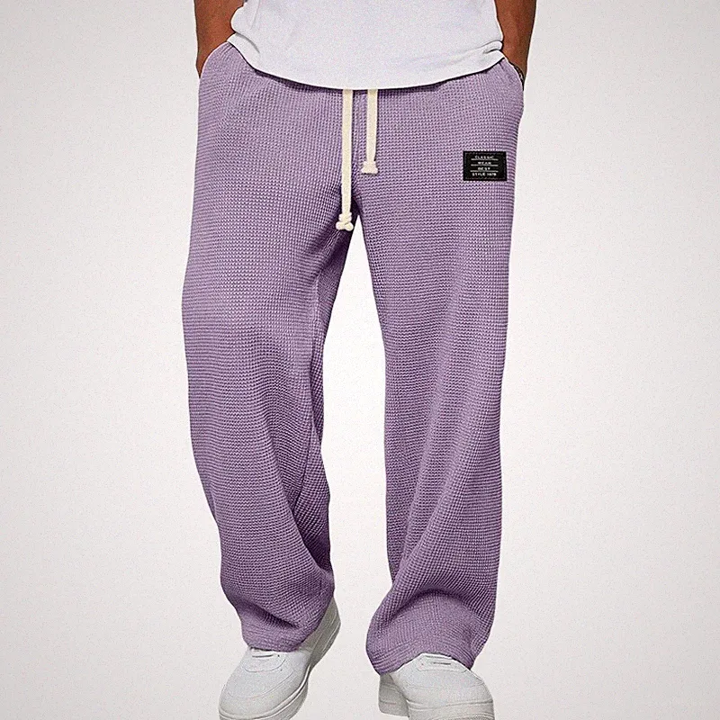 Herren Frühling Herbst Weites Bein Jogginghose Loose Casualhose Atmungsaktiv