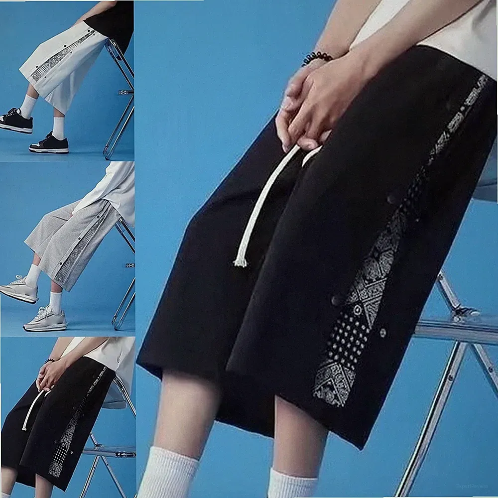 Herren für freizeit Capri Hose Gummibund Kordelzug Gerades Bein Jogginghose