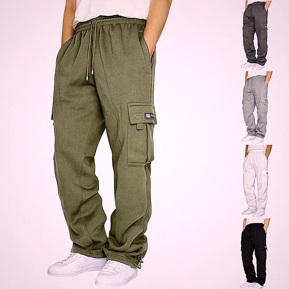 Herren für freizeit Cargo Jogginghose Hose Lockere Passform Sportbekleidung mit
