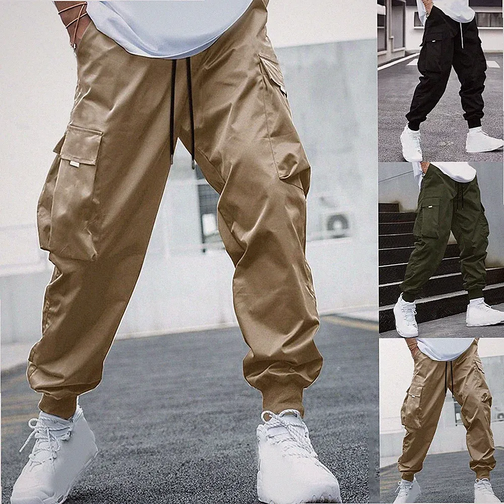 Herren für FREIZEIT Haremshose Jogginghose Stil mit großen Cargotaschen feste