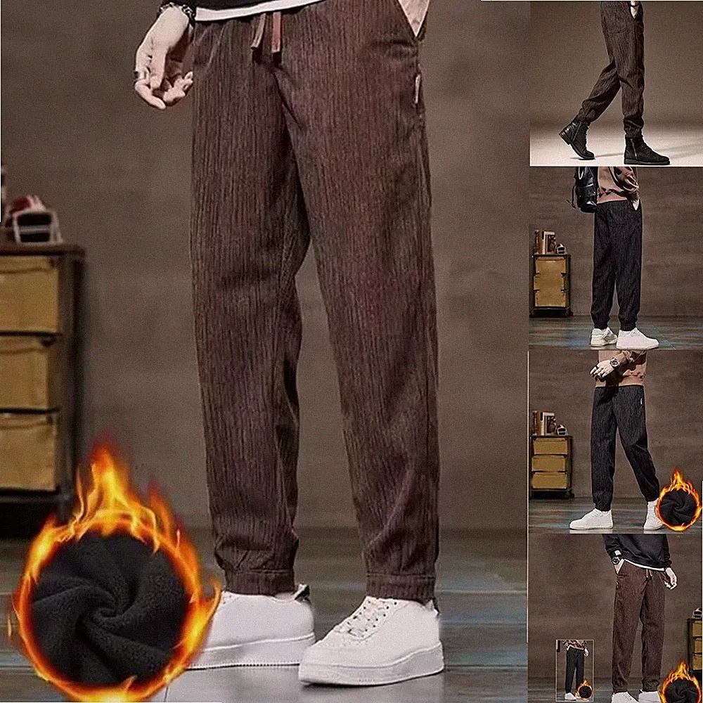 Herren für FREIZEIT Jogginghose dick warm Fleece gefüttert Gummibund Harlan Hose