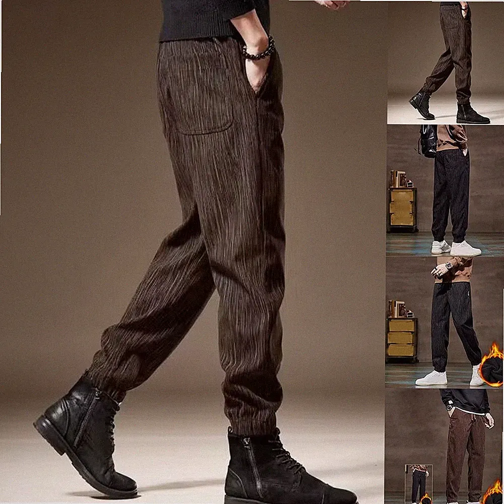Herren für freizeit Jogginghose dick warm lockere Passform Fleece gefüttert