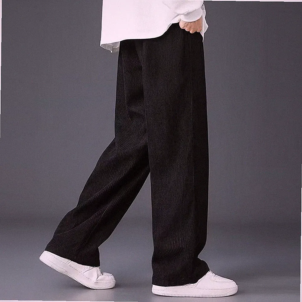 Herren für freizeit Jogginghose Polyester Stoff mit für samt Cord Feel Regular