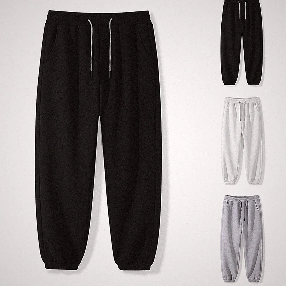 Herren für freizeit Waffel Jogginghose Einfarbig Kordelzug Taille Lockere