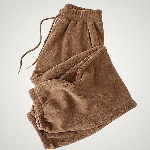 Herren für freizeit Winter Fleece Hose doppelseitig weich locker Jogginghose