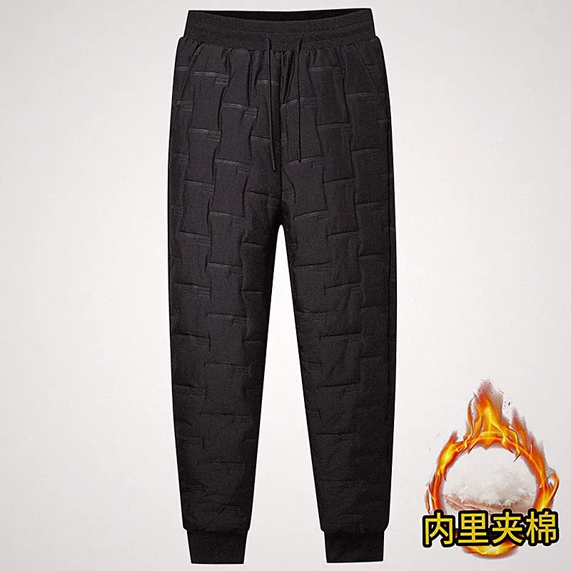 Herren Gesteppt Gefüttert Hose Jeans Jogginghose Kordelzug Taille Freizeit