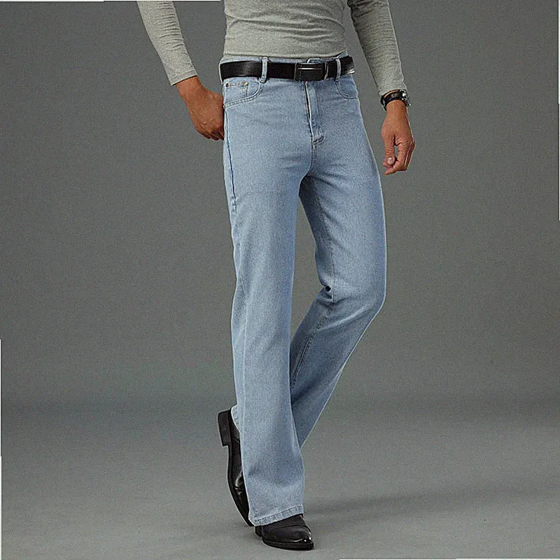 Herren Glocke Unten Jeans Slim Fit Palazzo Hose Denim-Hose Retro 60s Bootcut