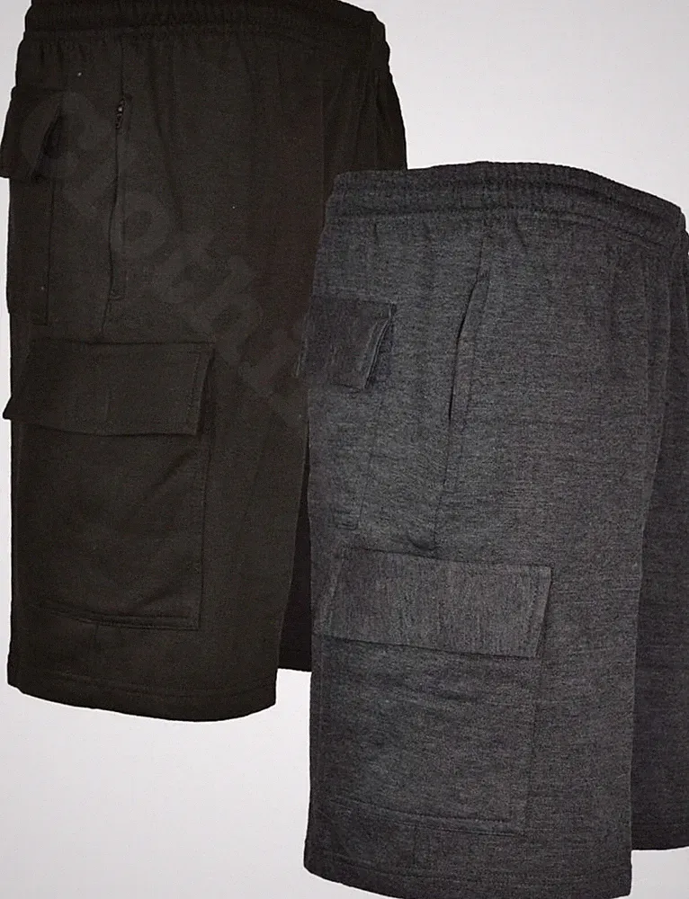 Herren Große Größen Einfache Fitnessstudio Jogginghose Cargo Elastischer Bund Reißverschlusstaschen 3-6XL