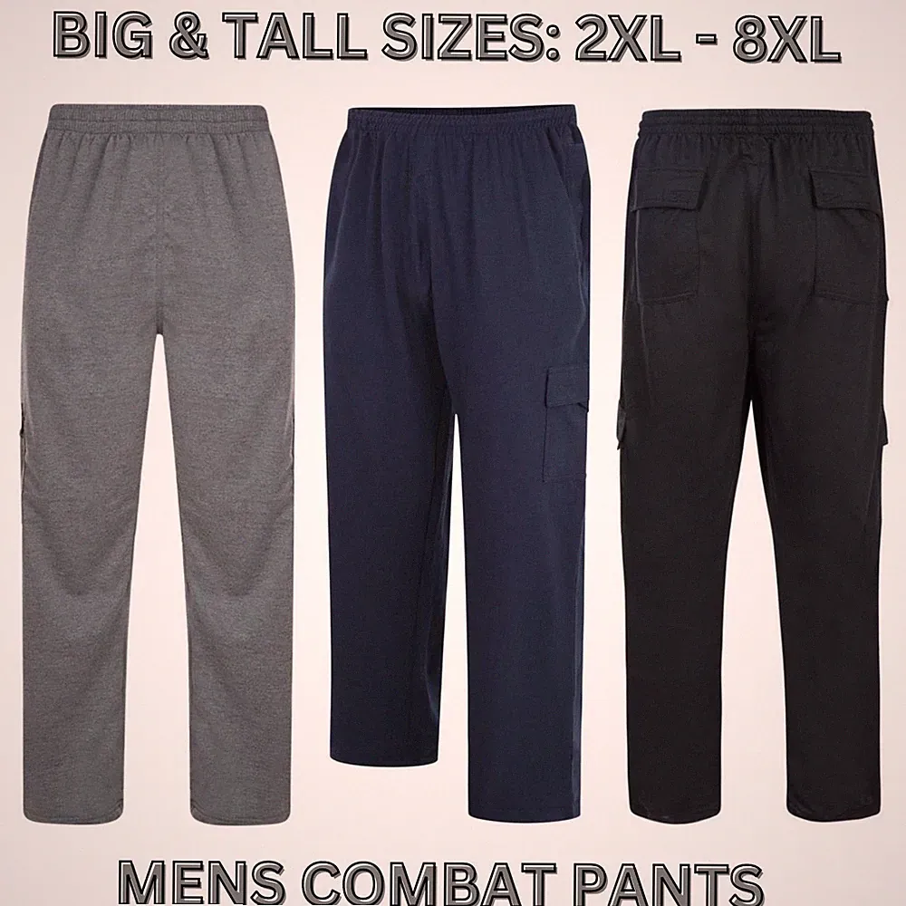 Herren Große Größen Kampfhose Cargohose mehrere Taschen Unterteil Jogginghose 2XL-8XL