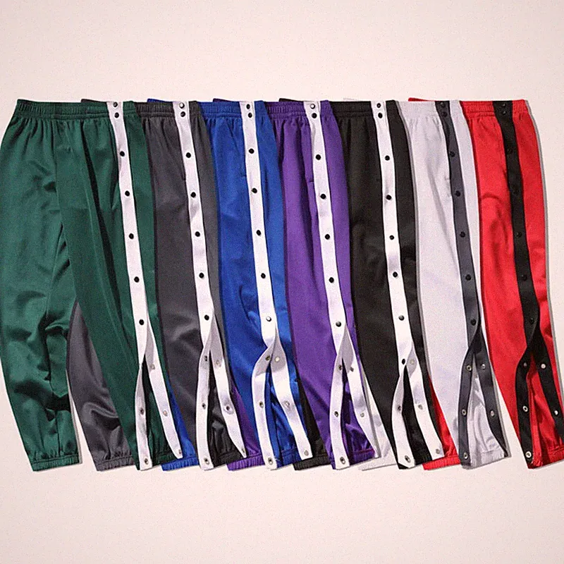 Herren Gummibund Jogginghose Bein Geknöpft SPORTS Hose Training Warm Up