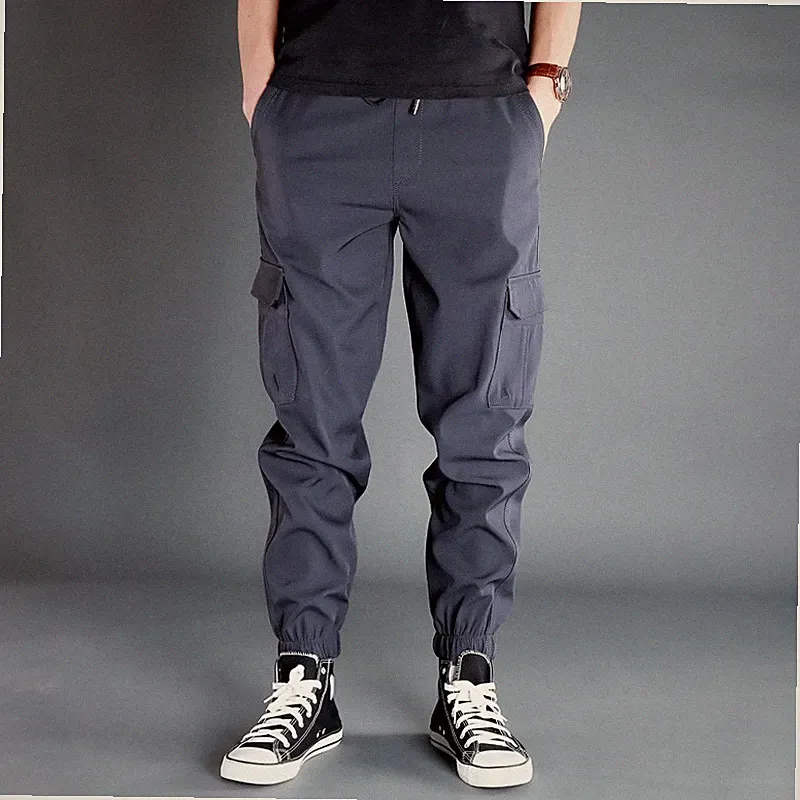 Herren Gummibund Jogginghose Cargo Jeans Hose Jogginghose Außen