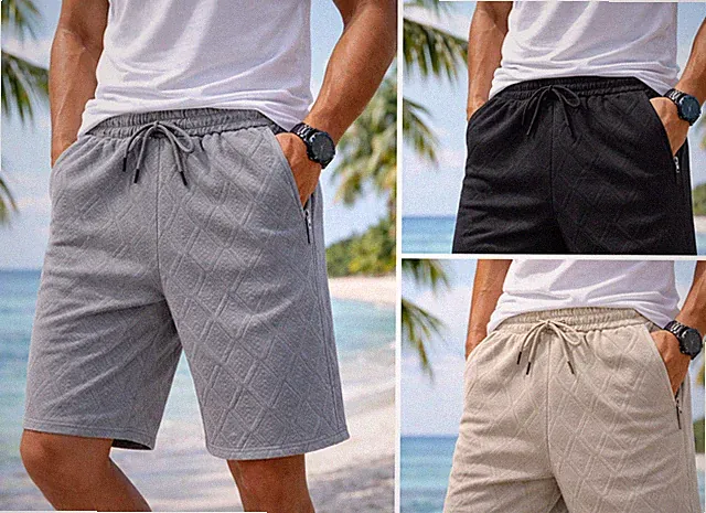 Herren Gym Shorts Lauf Jogginghose Gummibund Fleece Halbhose