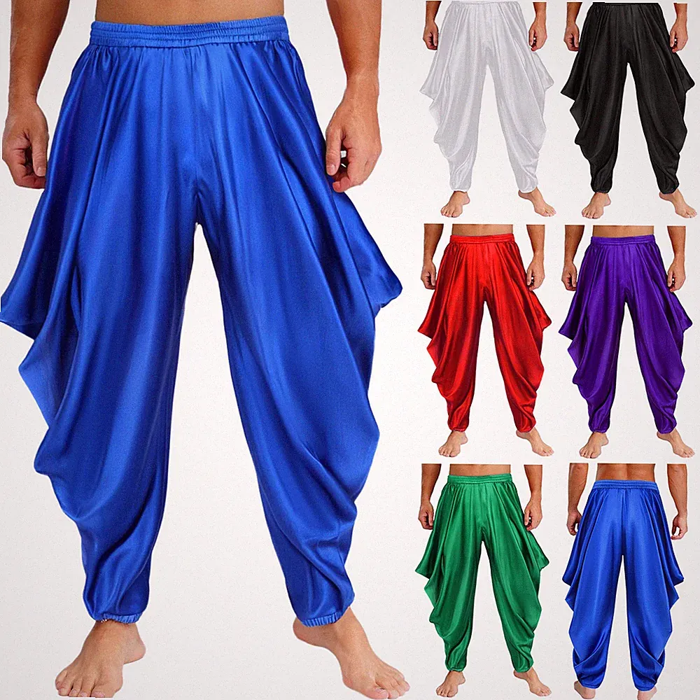 Herren Harem Hosen elastische Taille arabische Prinz Cosplay Kostüme Halloween
