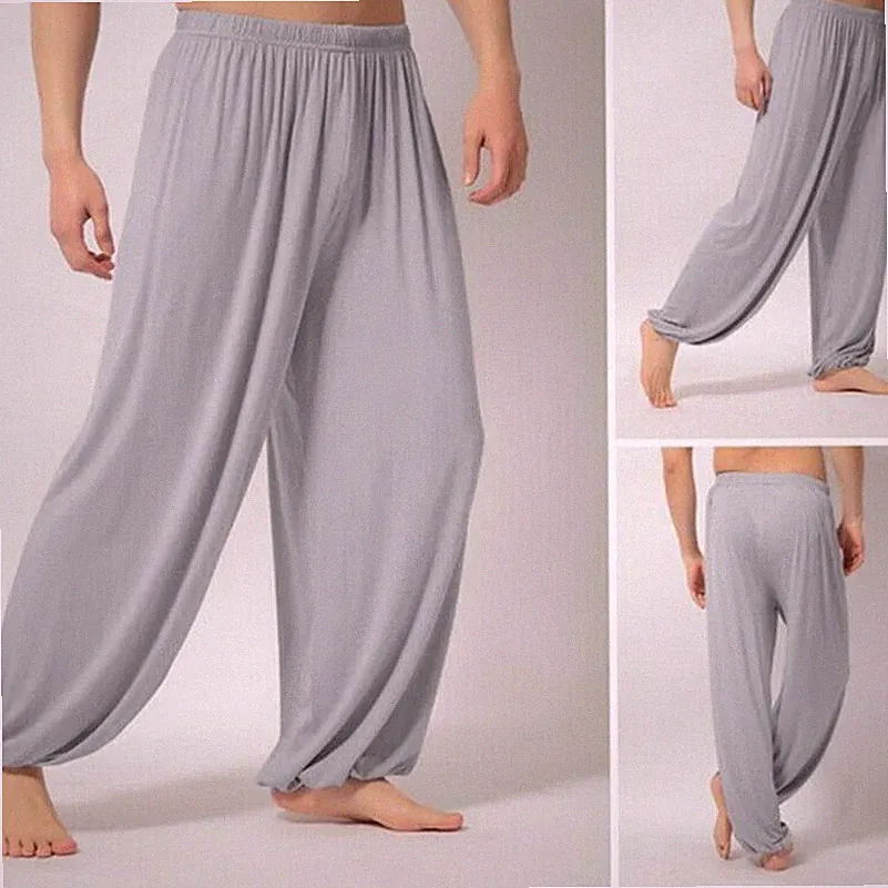 Herren Harem Yoga Baggy Jogginghose Ali Baba Lockere Hose Bottons Hosen