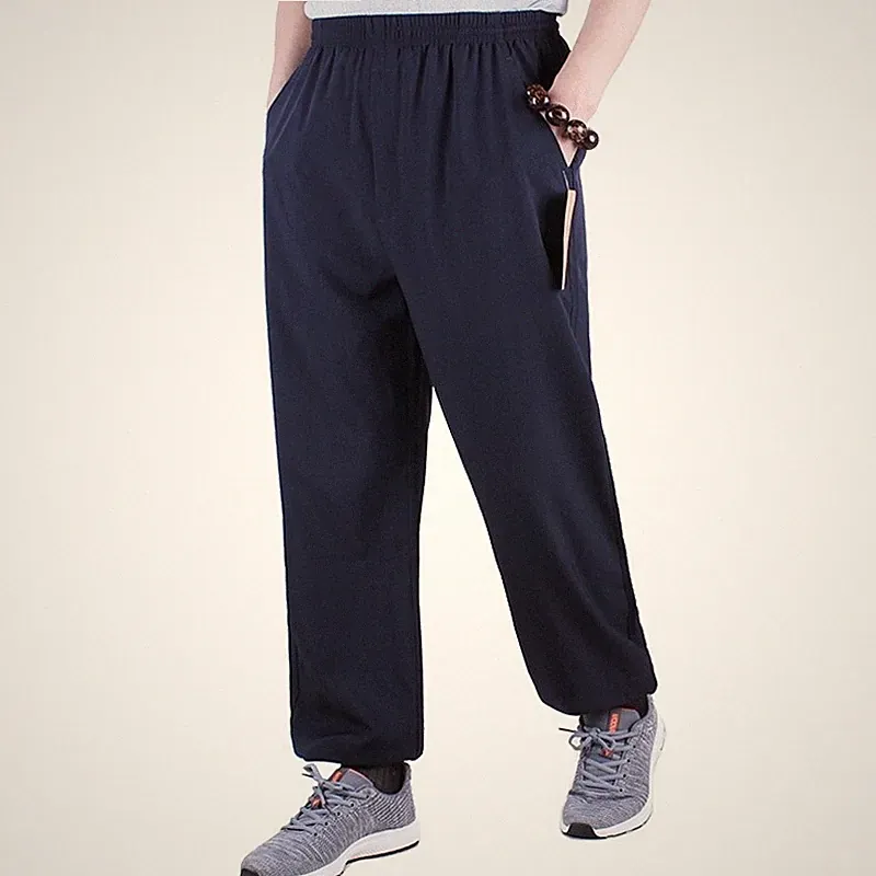 Herren Haremhosen Trainingshose Elastischer Bund Polyester Schwarz Grau