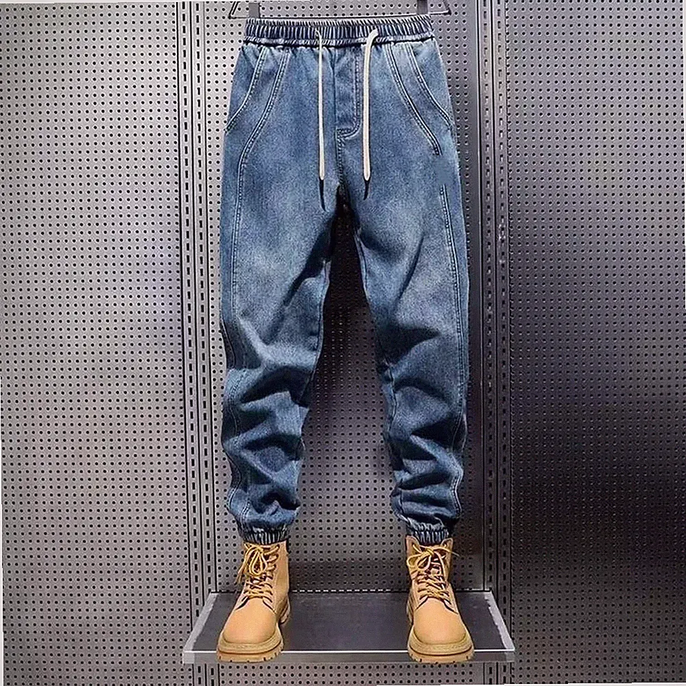 Herren Haremshose volle Länge Gummibund Polyester lose Jogginghose