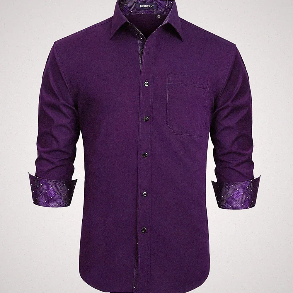 Herren Hemd Baumwolle Langarm Casual Business Hemden Regular Fit
