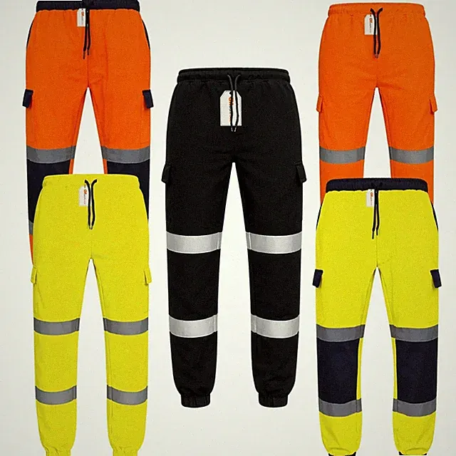 Herren Hi Vis Cargo Jogginghose RIS-3279 Rail Spec 300D Knie Fleece Arbeitshose